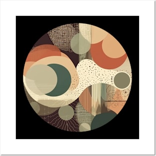 Whimsical Abstract Geometry Earthy Natural Style Posters and Art